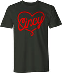 Heart of Cincy Black T-Shirt