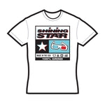 White Short Sleeve Shining Star Logo with 3D Effect