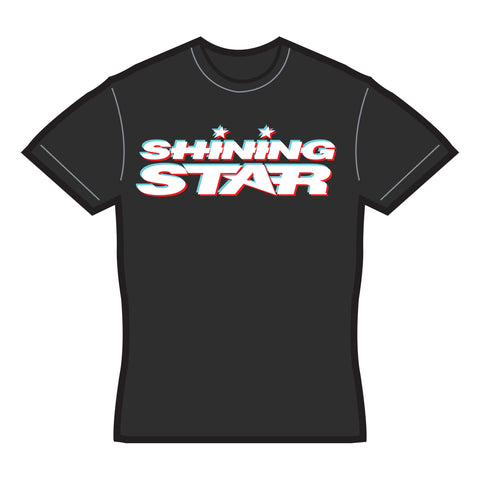 Black Short Sleeve with 3D Shining Star Logo